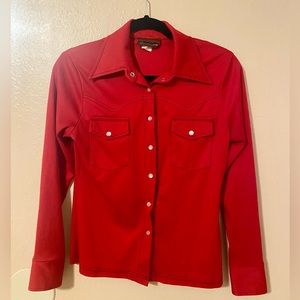 90’s Vintage Red Button Up Blouse by uncivilized size Medium